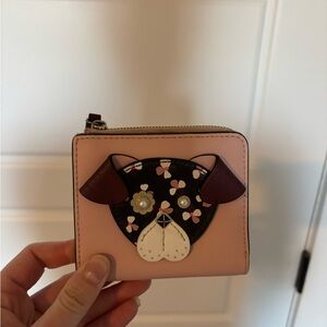 Kate Spade Pink and Brown Dog Wallet